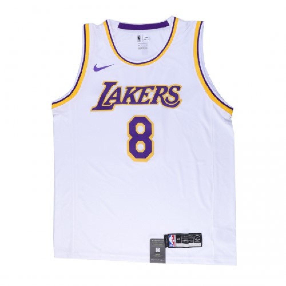 Men's Los Angeles Lakers Kobe Bryant #8 White Swingman Jersey - Association Edition-Pro Kit Vault | Brand New 26/27 Sports Jerseys